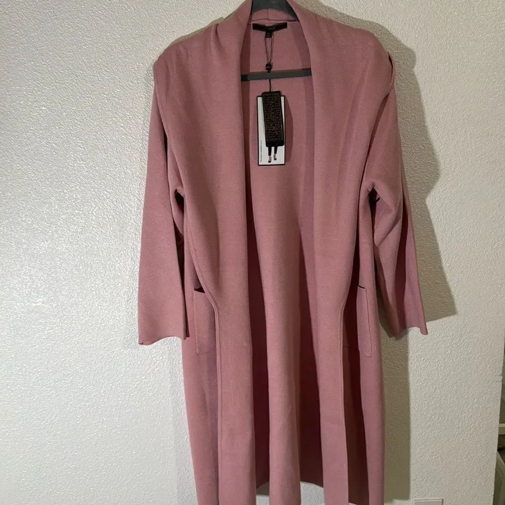 NWT- Maxsport- long open cardigan- petal pink- Size XL